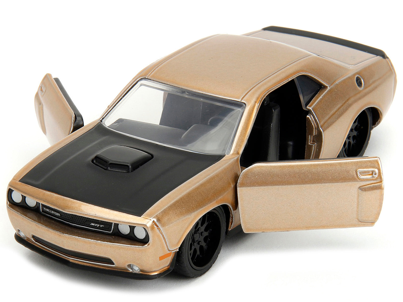2012 Dodge Challenger SRT8 Gold Metallic with Black Hood "Pink Slips" Series 1/32 Diecast Model Car by Jada-DiecastModeler.com