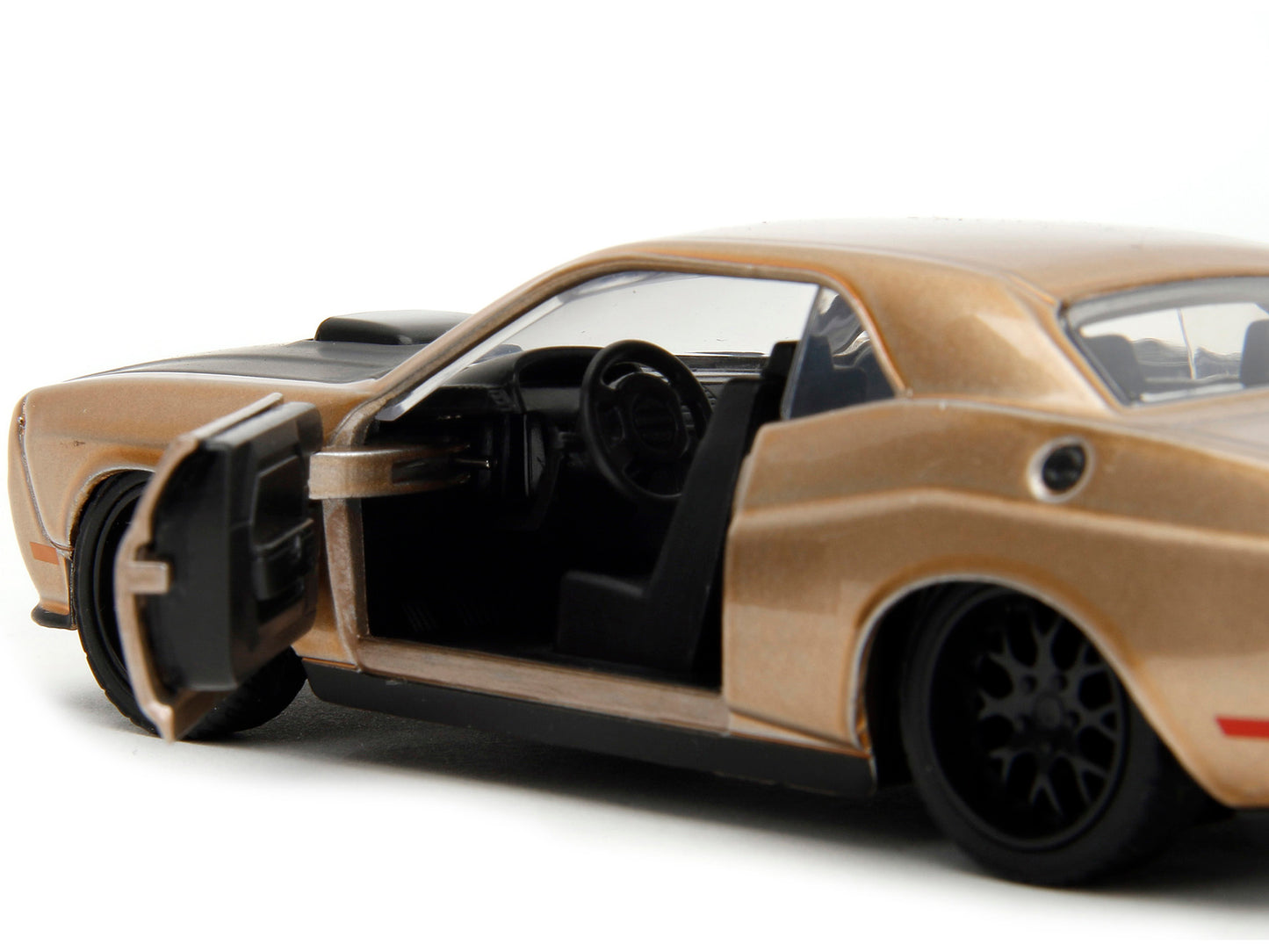 2012 Dodge Challenger SRT8 Gold Metallic with Black Hood "Pink Slips" Series 1/32 Diecast Model Car by Jada-DiecastModeler.com