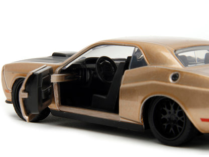 2012 Dodge Challenger SRT8 Gold Metallic with Black Hood "Pink Slips" Series 1/32 Diecast Model Car by Jada-DiecastModeler.com