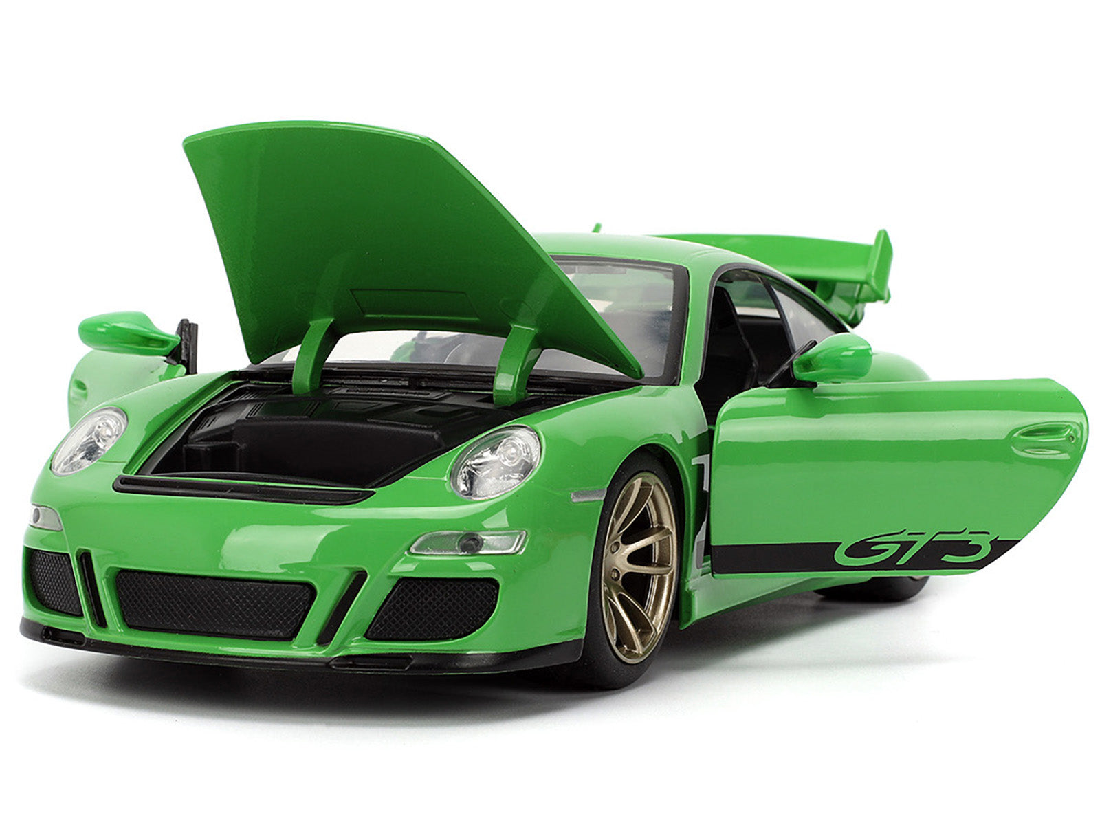 Porsche 911 GT3 (997) Green with Black Accents "Fast X" (2023) Movie "Fast & Furious" Series 1/24 Diecast Model Car by Jada-DiecastModeler.com