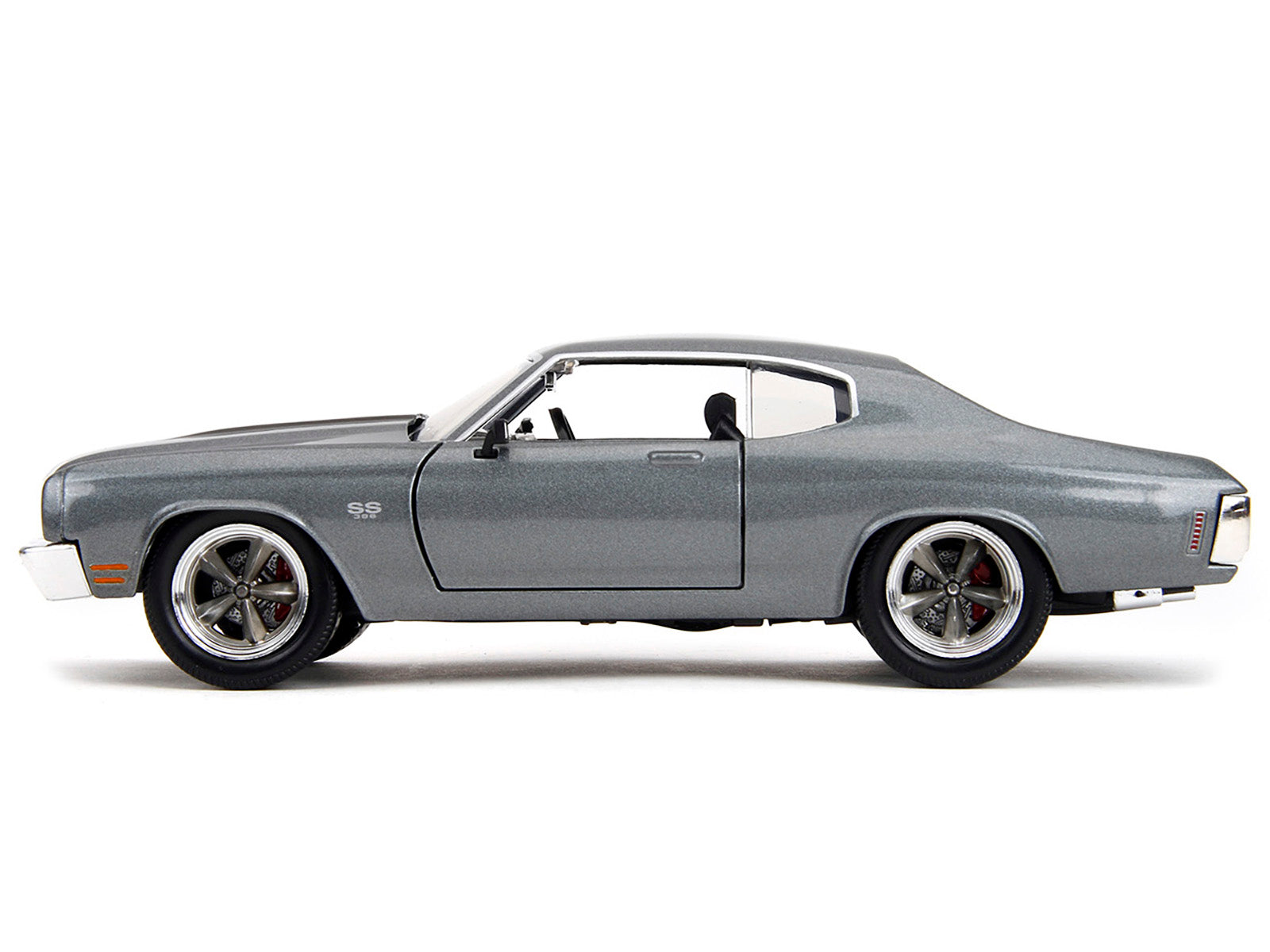 1970 Chevrolet Chevelle SS Gray Metallic with Black Stripes "Fast & Furious" (2009) Movie "Fast & Furious" Series 1/24 Diecast Model Car by Jada-DiecastModeler.com
