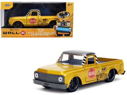 1972 Chevrolet Cheyenne Pickup Truck Gold Metallic with Gray Top "Wall-E" (2008) Movie "Hollywood Rides" Series 1/32 Diecast Model Car by Jada