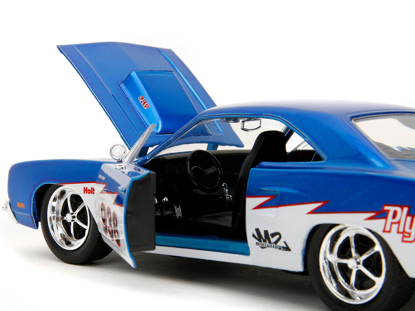 1970 Plymouth Road Runner #938 Candy Blue and White "Bigtime Muscle" Series 1/24 Diecast Model Car by Jada-DiecastModeler.com