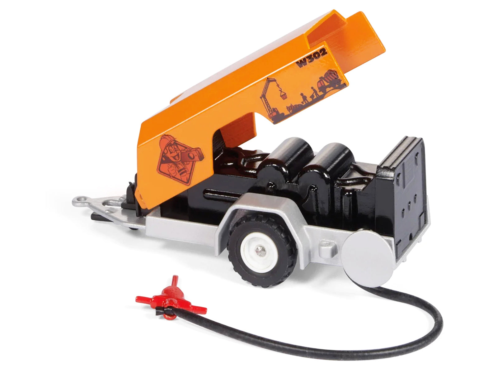 Ram 1500 Pickup Truck Yellow with Compressor Trailer and Worker Figure with Accessories Set 1/50 Diecast Models by Siku-DiecastModeler.com