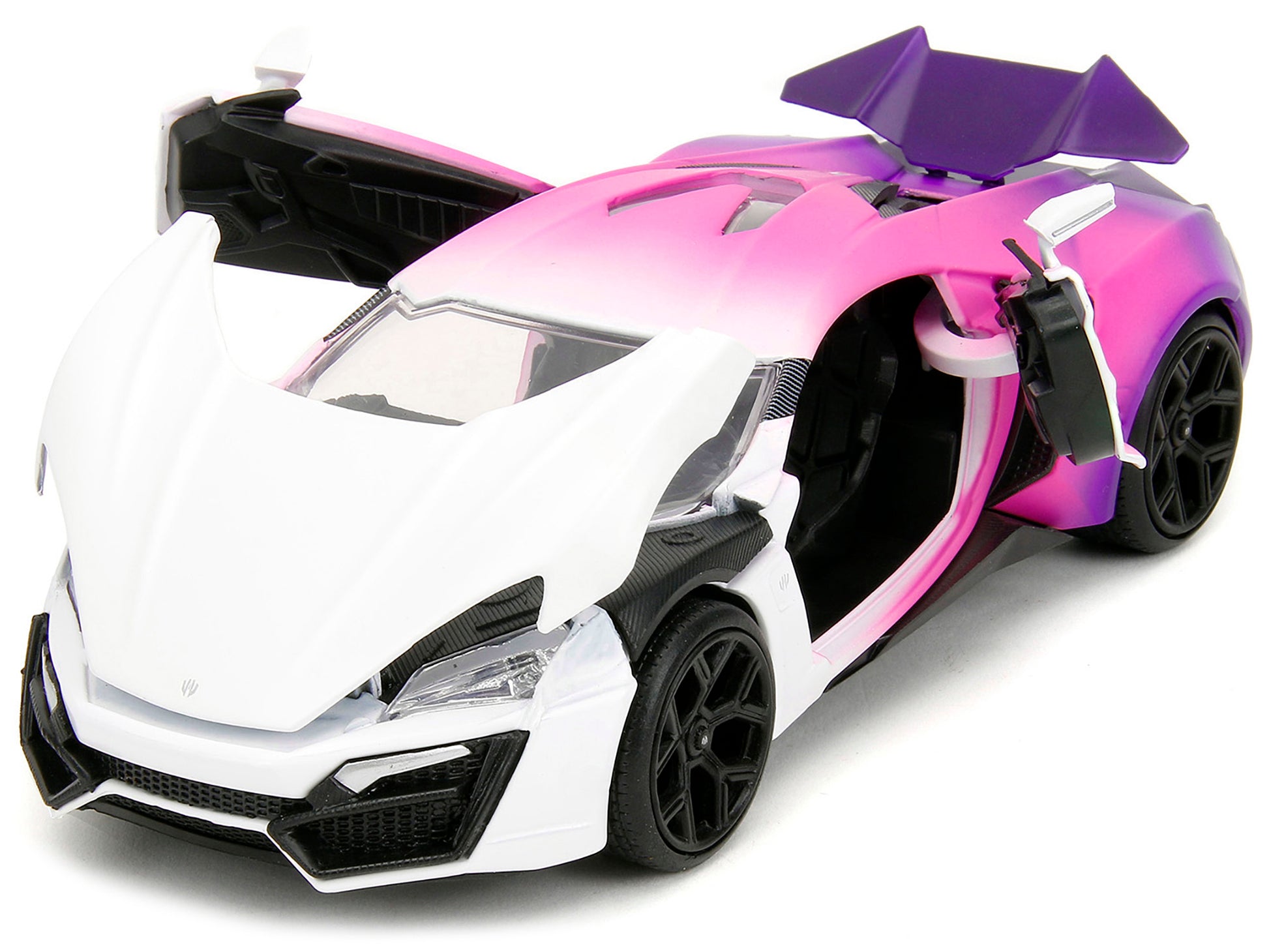 Lykan Hypersport White Pink and Purple Gradient "Pink Slips" Series 1/24 Diecast Model Car by Jada-DiecastModeler.com