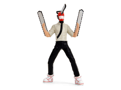 1995 Toyota Supra Orange Metallic with Graphics and Chainsaw Man Diecast Figure "Chainsaw Man" (2022) TV Series "Anime Hollywood Rides" Series 1/24 Diecast Model by Jada