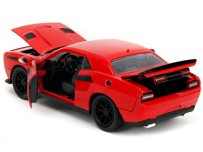 2015 Dodge Challenger Red with Black Stripes and Glenn Diecast Figure "The Walking Dead" (2010-2022) TV Series "Hollywood Rides" Series 1/24 Diecast Model Car by Jada-DiecastModeler.com