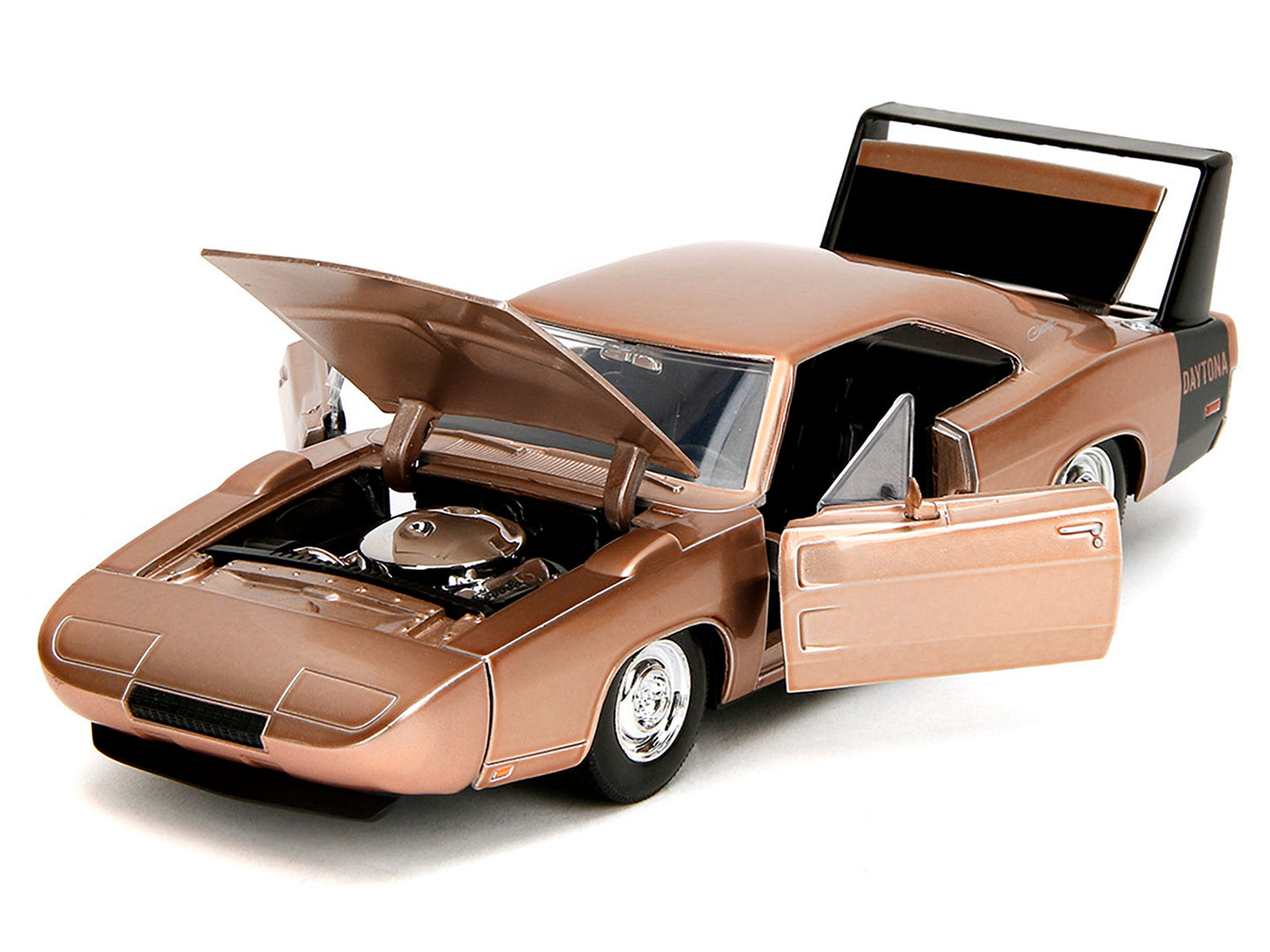 1969 Dodge Charger Daytona Bronze Metallic with Black Tail Stripe "Bigtime Muscle" Series 1/24 Diecast Model Car by Jada-DiecastModeler.com