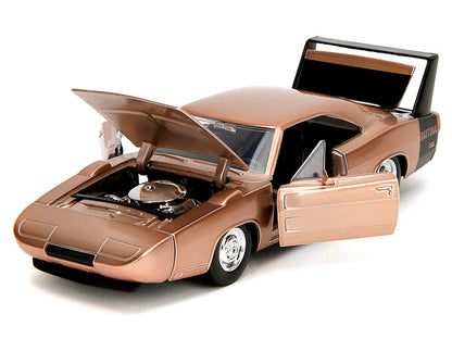 1969 Dodge Charger Daytona Bronze Metallic with Black Tail Stripe "Bigtime Muscle" Series 1/24 Diecast Model Car by Jada-DiecastModeler.com
