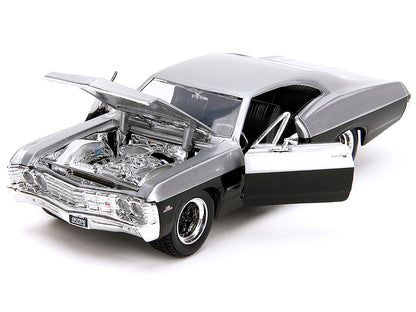 1967 Chevrolet Impala SS Silver Metallic and Black "Bigtime Muscle" Series 1/24 Diecast Model Car by Jada-DiecastModeler.com