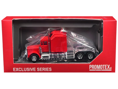 Kenworth W900 with Extra Large Sleeper Red 1/87 (HO) Plastic Model Car by Promotex-DiecastModeler.com