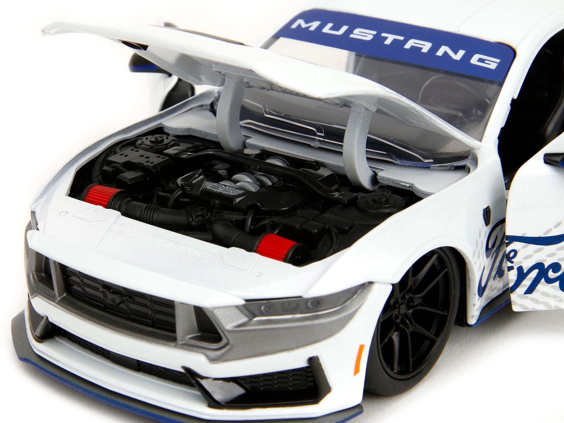 2024 Ford Mustang Dark Horse White with "Mustang Horse Graphics" "Bigtime Muscle" Series 1/24 Diecast Model Car by Jada-DiecastModeler.com