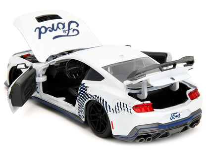 2024 Ford Mustang Dark Horse White with "Mustang Horse Graphics" "Bigtime Muscle" Series 1/24 Diecast Model Car by Jada-DiecastModeler.com