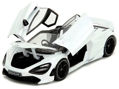 McLaren 720S White Metallic with Black Top "Pink Slips" Series 1/24 Diecast Model Car by Jada-DiecastModeler.com
