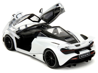 McLaren 720S White Metallic with Black Top "Pink Slips" Series 1/24 Diecast Model Car by Jada-DiecastModeler.com
