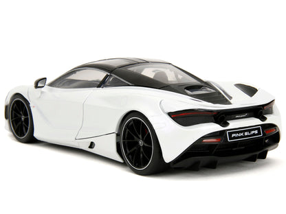 McLaren 720S White Metallic with Black Top "Pink Slips" Series 1/24 Diecast Model Car by Jada-DiecastModeler.com