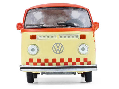 1975 Volkswagen Type 2 Van "Bubbie Burgers Food Truck" Orange and Cream "Blue Collar Collection" Series 14 1/64 Diecast Model Car by Greenlight-DiecastModeler.com