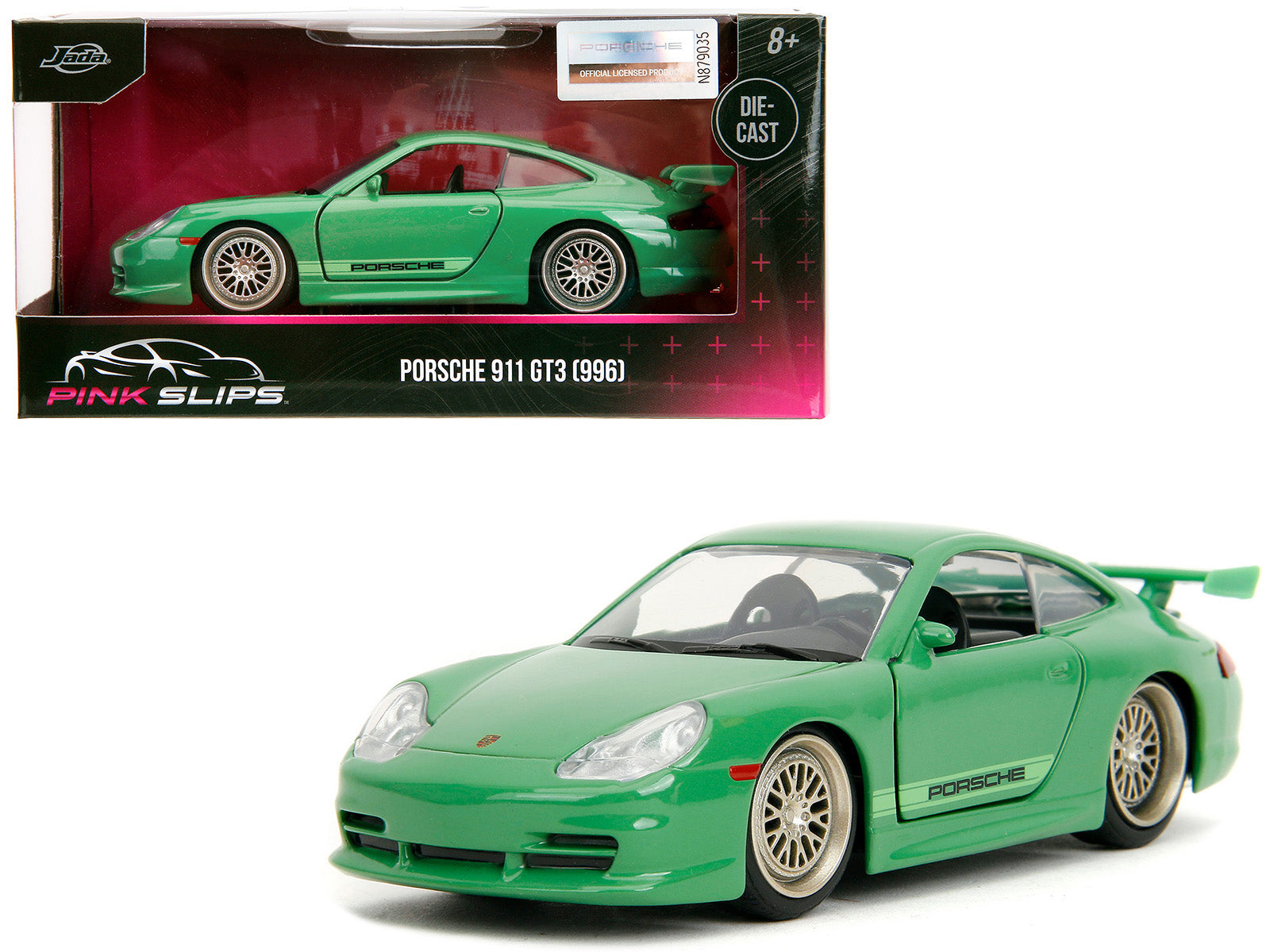 Porsche 911 GT3 (996) Green "Pink Slips" Series 1/32 Diecast Model Car by Jada-DiecastModeler.com