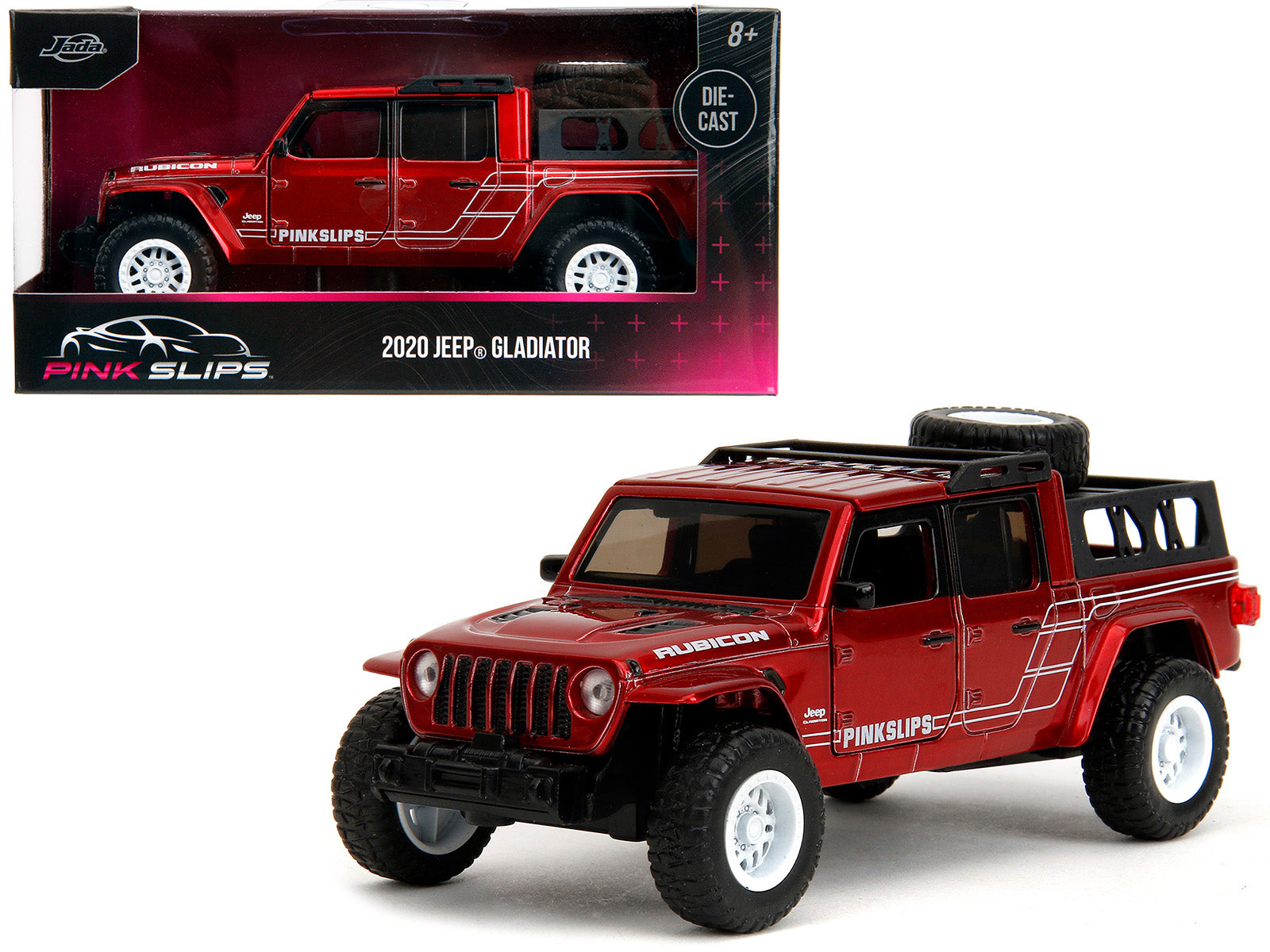 2020 Jeep Gladiator Pickup Truck Candy Red "Pink Slips" Series 1/32 Diecast Model Car by Jada-DiecastModeler.com