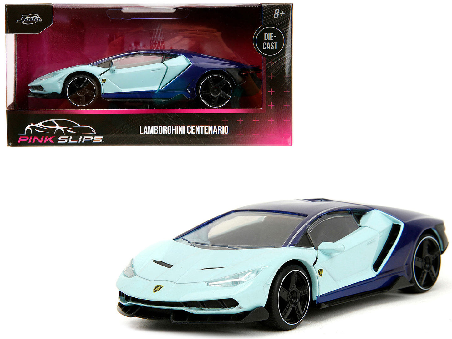Lamborghini Centenario Light Blue and Purple "Pink Slips" Series 1/32 Diecast Model Car by Jada-DiecastModeler.com