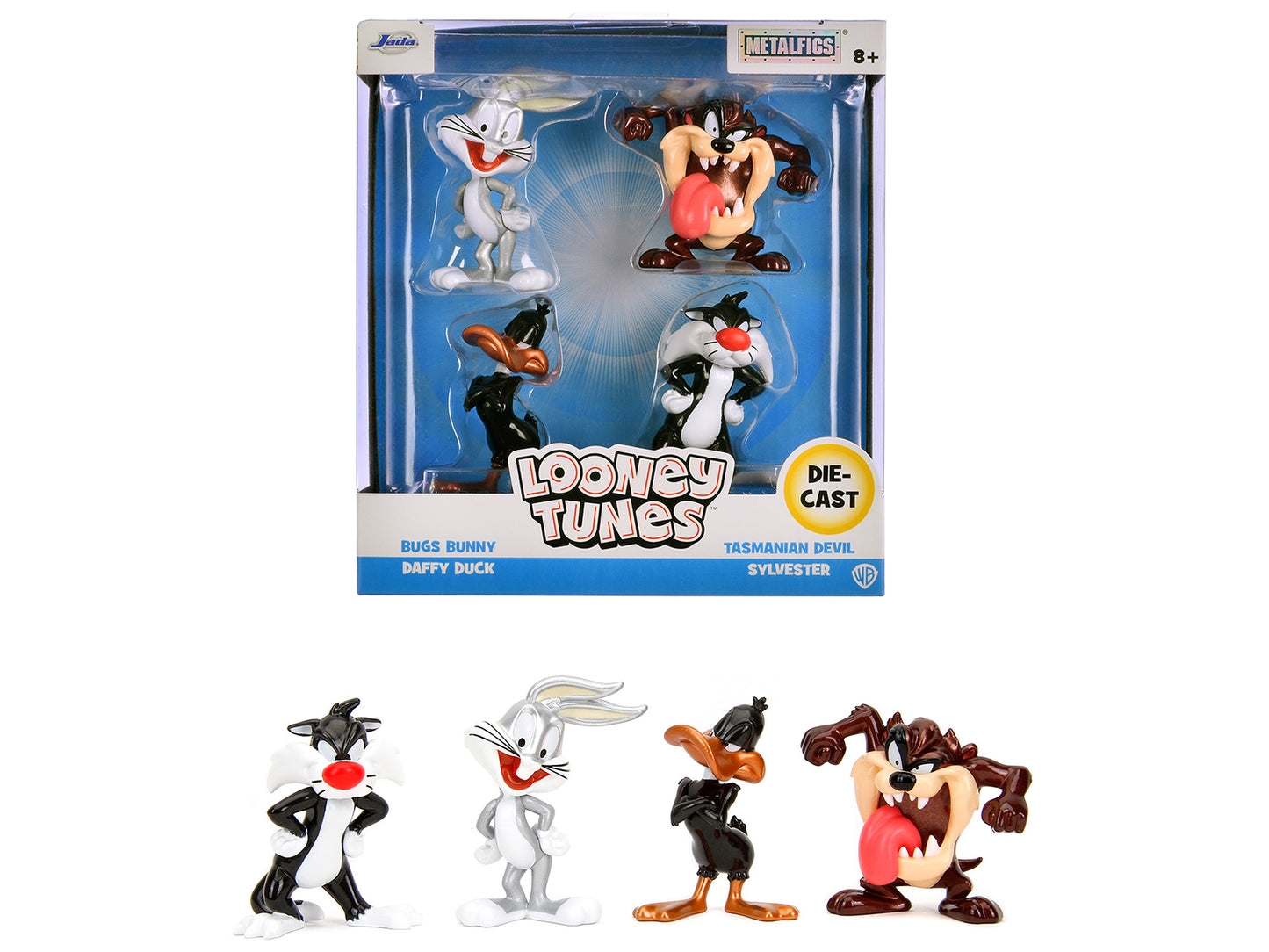 Set of 4 Diecast Figures "Looney Tunes" "Metalfigs" Series Diecast Models by Jada-DiecastModeler.com