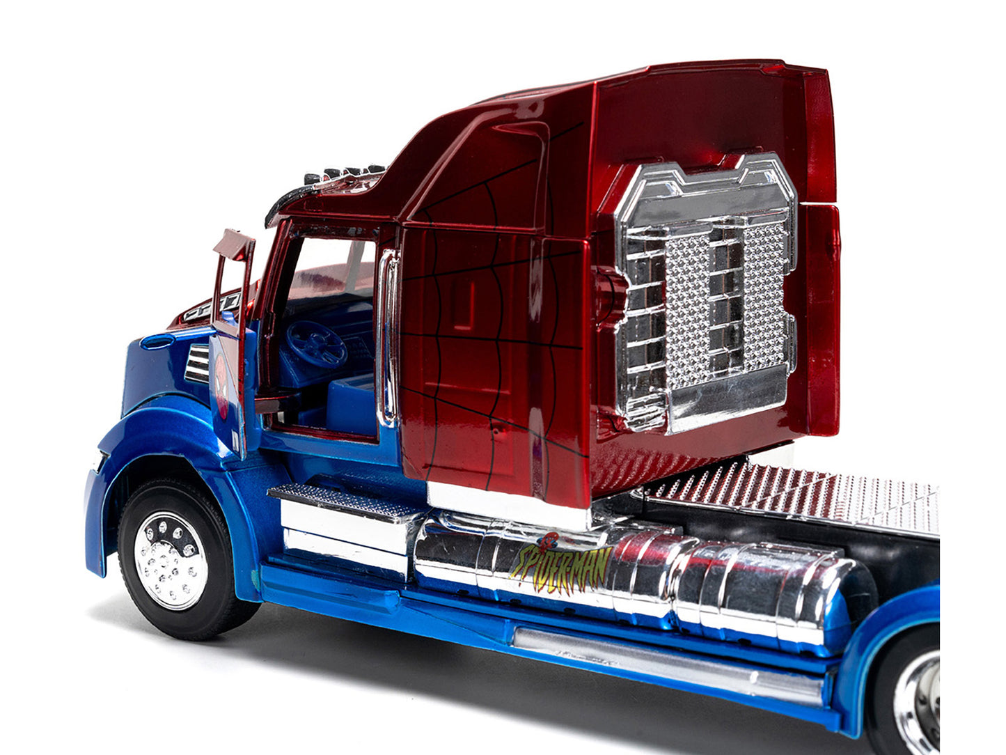 Western Star 57X Truck Tractor "Spider-Man" Blue and Red Metallic "Hollywood Rides" Series 1/24 Diecast Model by Jada-DiecastModeler.com