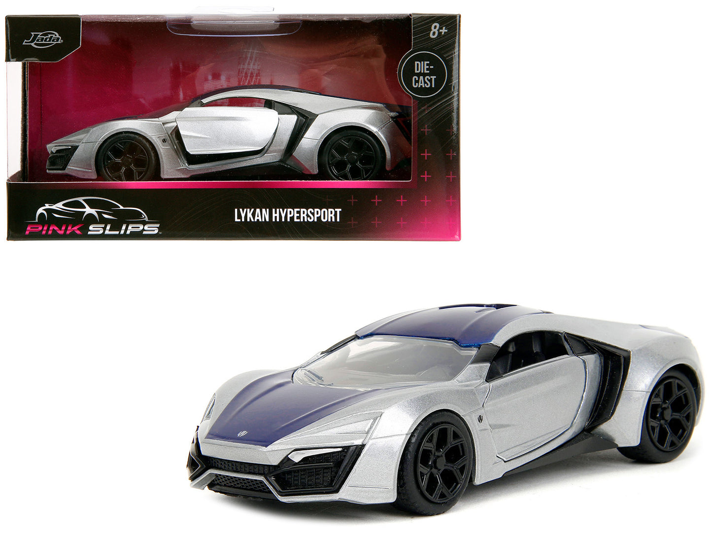 Lykan Hypersport Silver Metallic and Purple "Pink Slips" Series 1/32 Diecast Model Car by Jada-DiecastModeler.com
