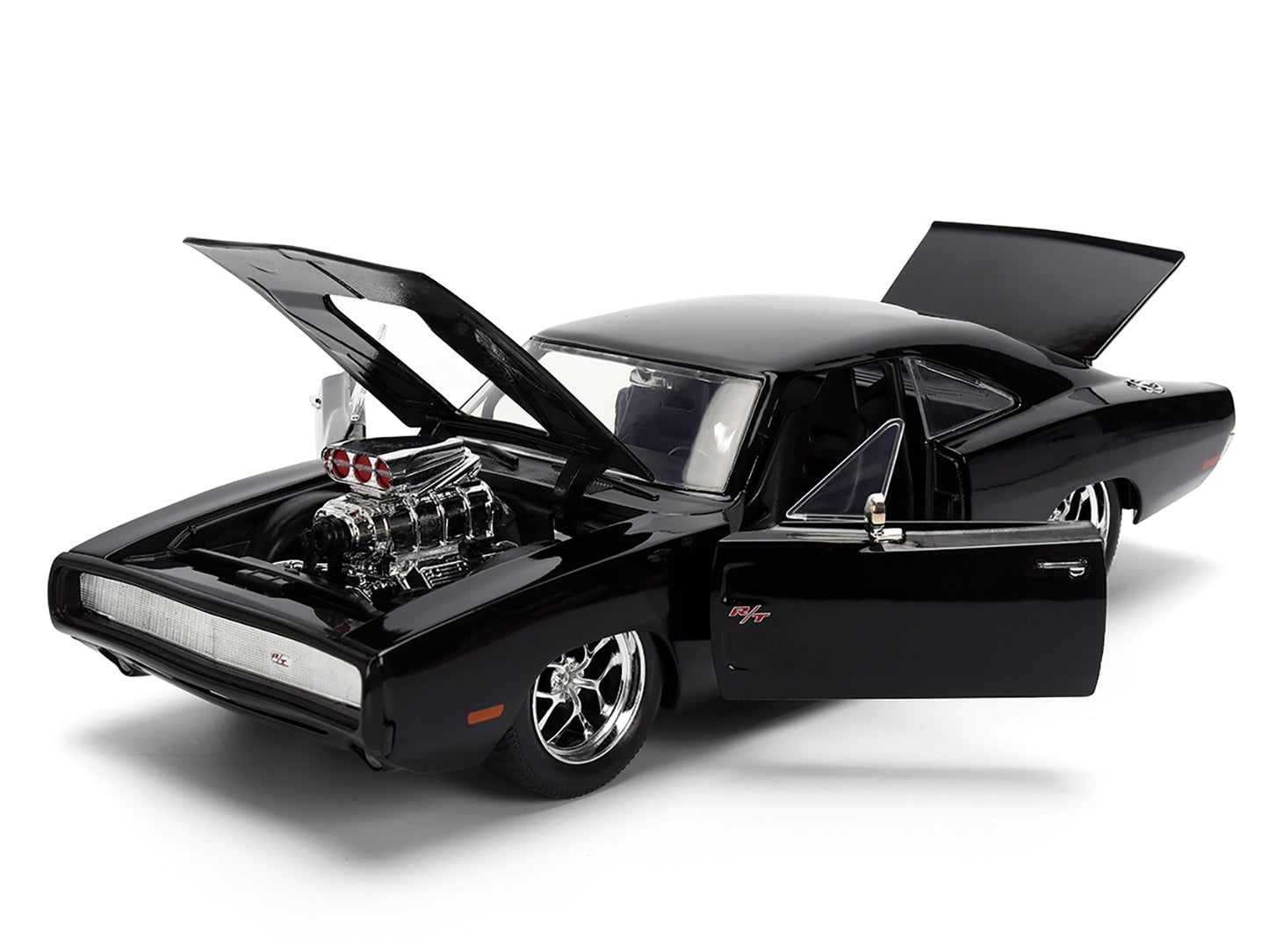 1970 Dodge Charger R/T Black "Furious 7" (2015) Movie "Fast & Furious" Series 1/24 Diecast Model Car by Jada
