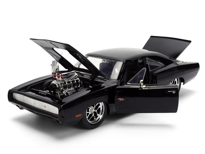 1970 Dodge Charger R/T Black "Furious 7" (2015) Movie "Fast & Furious" Series 1/24 Diecast Model Car by Jada