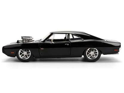 1970 Dodge Charger R/T Black "Furious 7" (2015) Movie "Fast & Furious" Series 1/24 Diecast Model Car by Jada
