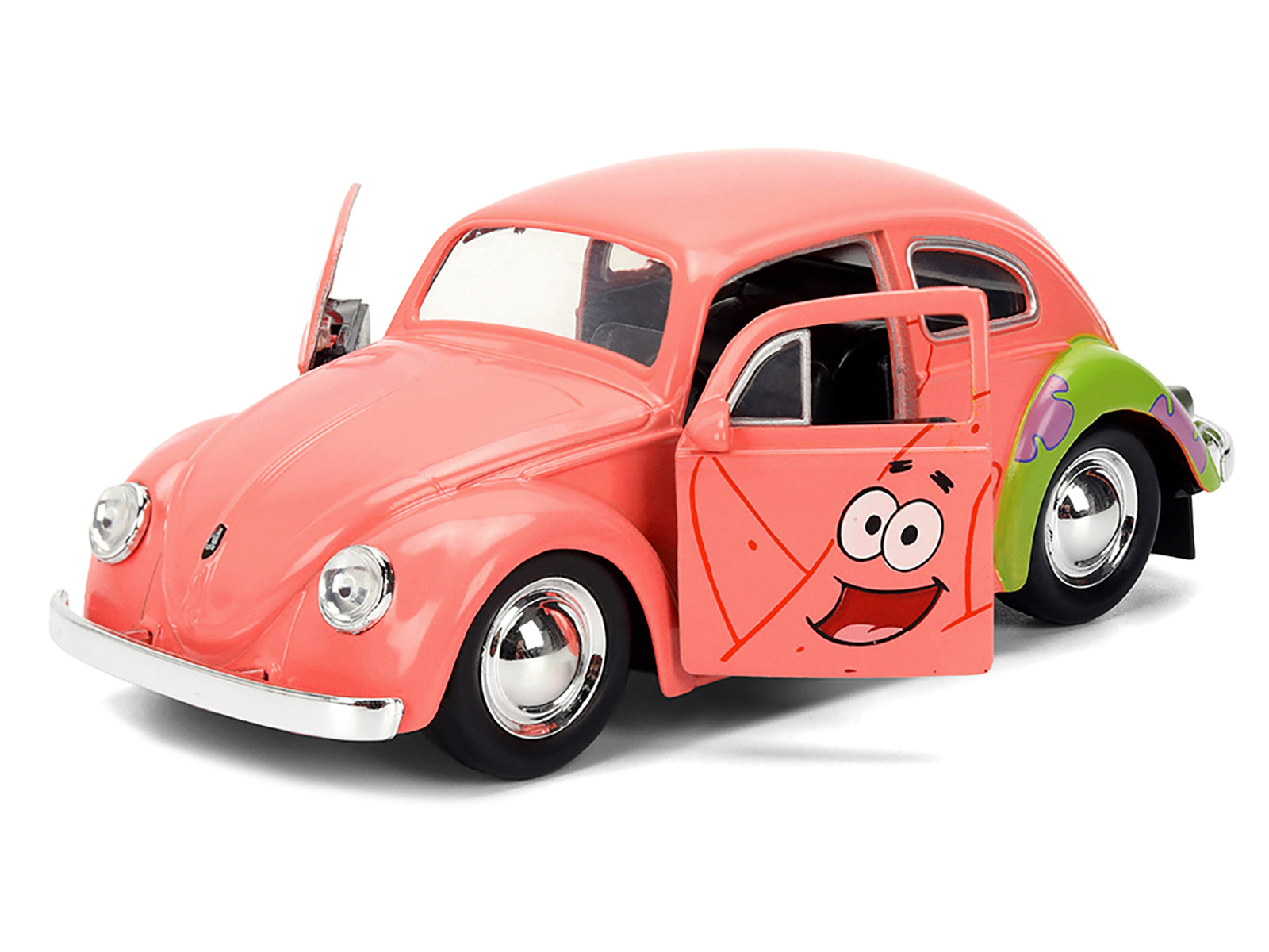 1959 Volkswagen Beetle "Patrick Star" Livery Pink "SpongeBob SquarePants" (1999-Current) TV Series "Hollywood Rides" Series 1/32 Diecast Model Car by Jada-DiecastModeler.com