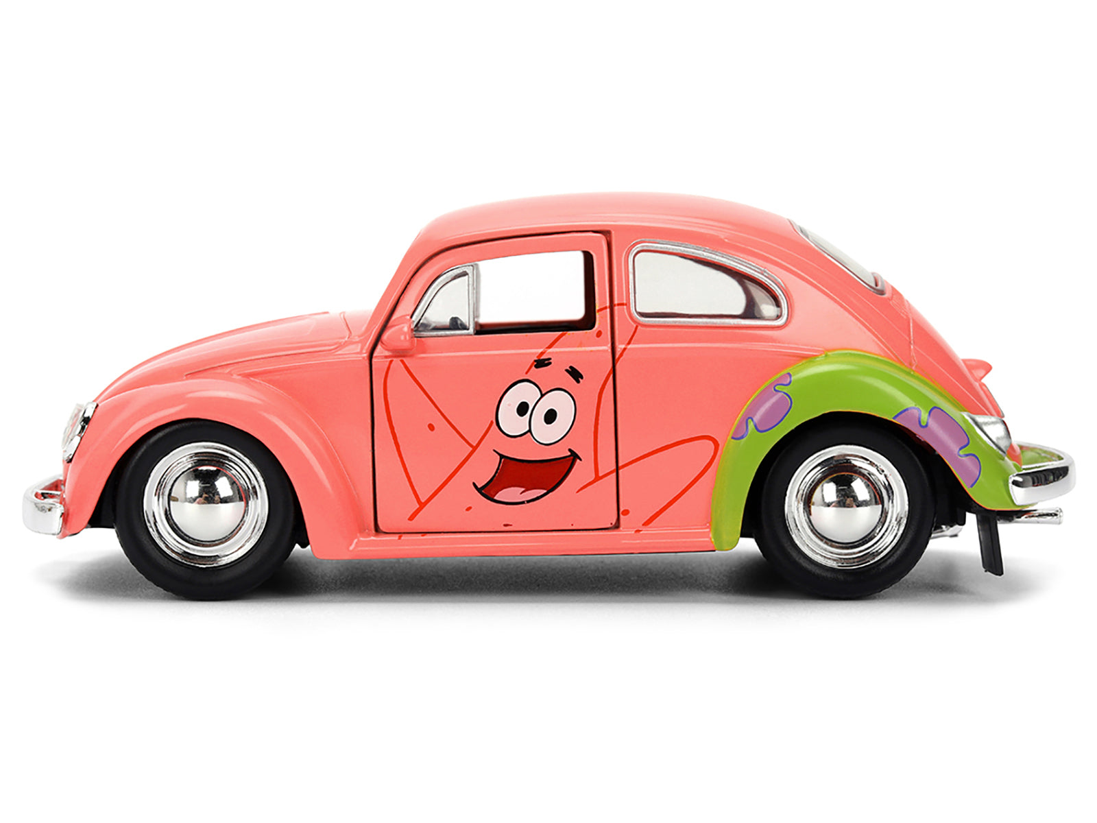 1959 Volkswagen Beetle "Patrick Star" Livery Pink "SpongeBob SquarePants" (1999-Current) TV Series "Hollywood Rides" Series 1/32 Diecast Model Car by Jada-DiecastModeler.com