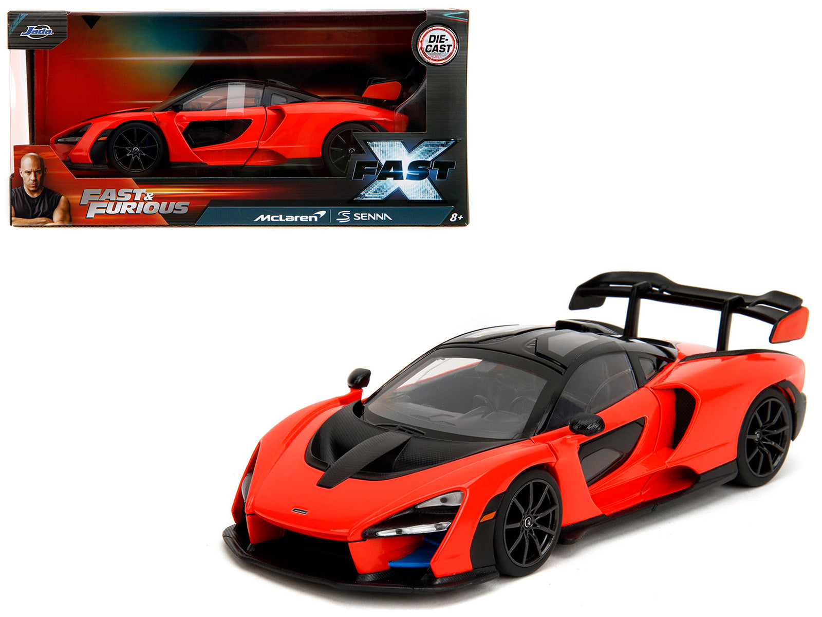 McLaren Senna Red and Black "Fast X" (2023) Movie "Fast & Furious" Series 1/24 Diecast Model Car by Jada-DiecastModeler.com