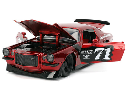 1971 Chevrolet Camaro #71 Red Metallic with Black Stripes "Bigtime Muscle" Series 1/24 Diecast Model Car by Jada-DiecastModeler.com
