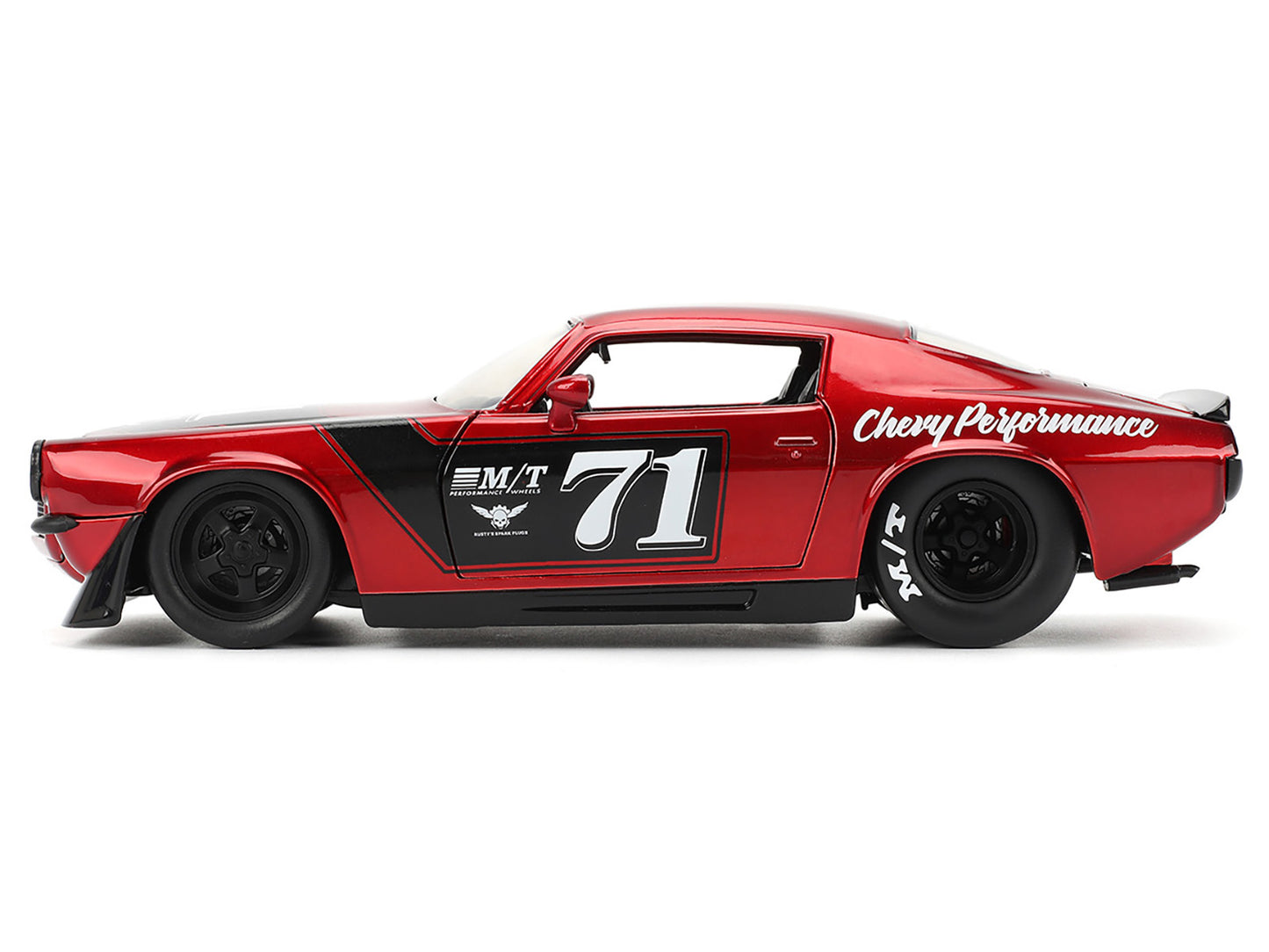 1971 Chevrolet Camaro #71 Red Metallic with Black Stripes "Bigtime Muscle" Series 1/24 Diecast Model Car by Jada-DiecastModeler.com
