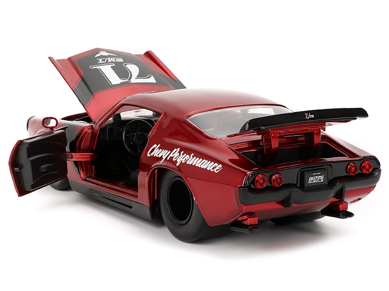 1971 Chevrolet Camaro #71 Red Metallic with Black Stripes "Bigtime Muscle" Series 1/24 Diecast Model Car by Jada-DiecastModeler.com