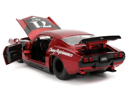 1971 Chevrolet Camaro #71 Red Metallic with Black Stripes "Bigtime Muscle" Series 1/24 Diecast Model Car by Jada-DiecastModeler.com