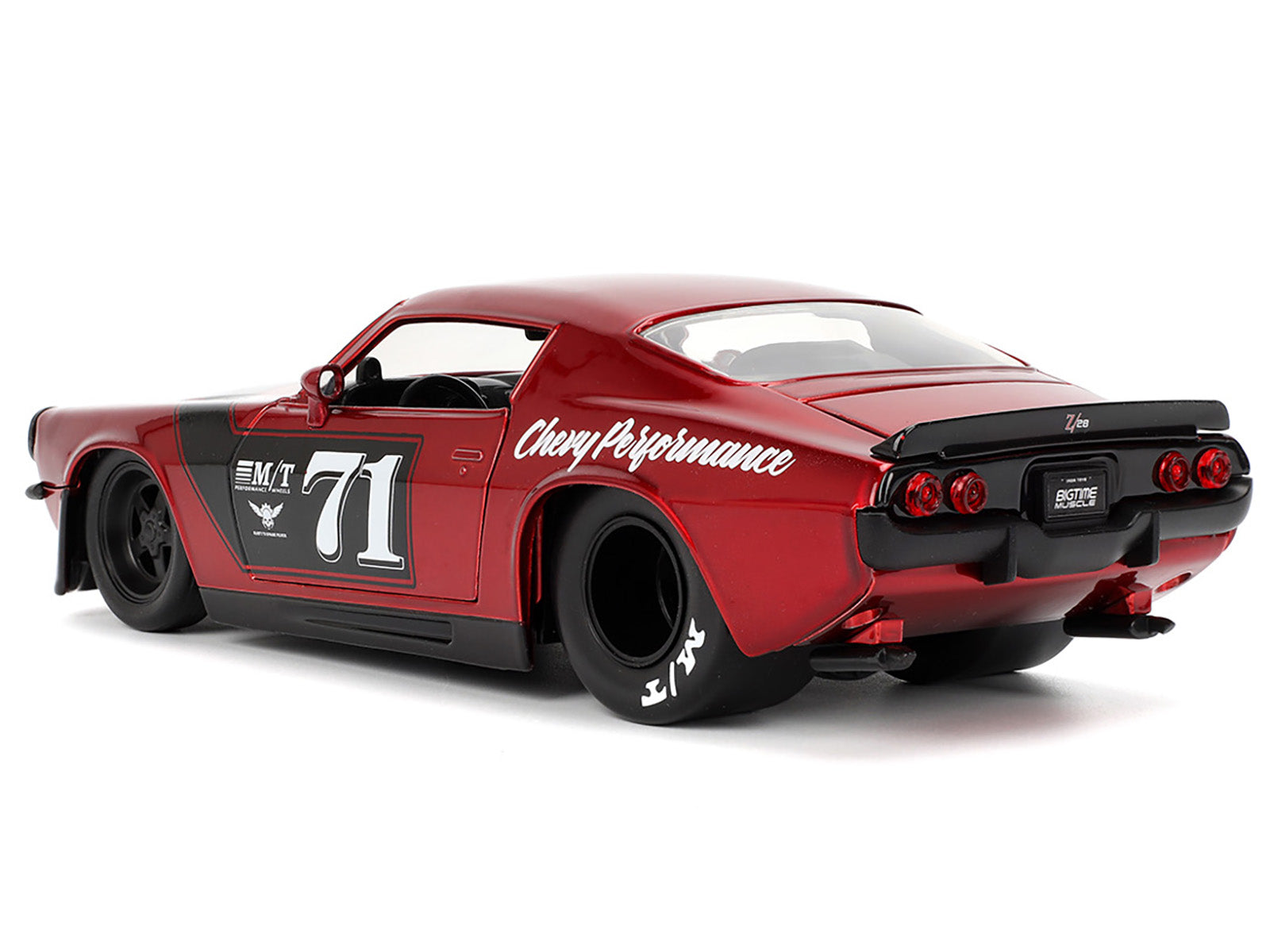 1971 Chevrolet Camaro #71 Red Metallic with Black Stripes "Bigtime Muscle" Series 1/24 Diecast Model Car by Jada-DiecastModeler.com