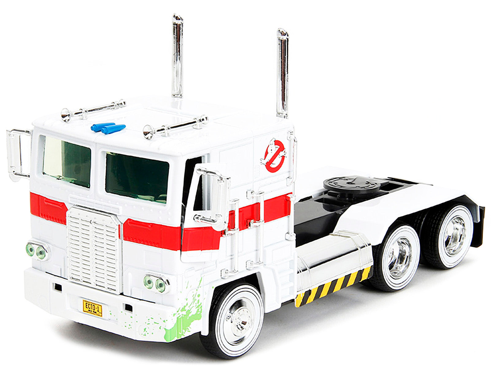G1 Autobot Optimus Prime Truck White with Robot on Chassis from "Transformers" TV Series - "Ghostbusters" (1984) Movie Crossover "Hollywood Rides" Series 1/24 Diecast Model by Jada-DiecastModeler.com