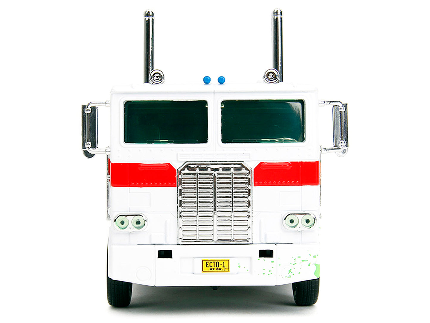 G1 Autobot Optimus Prime Truck White with Robot on Chassis from "Transformers" TV Series - "Ghostbusters" (1984) Movie Crossover "Hollywood Rides" Series 1/24 Diecast Model by Jada-DiecastModeler.com