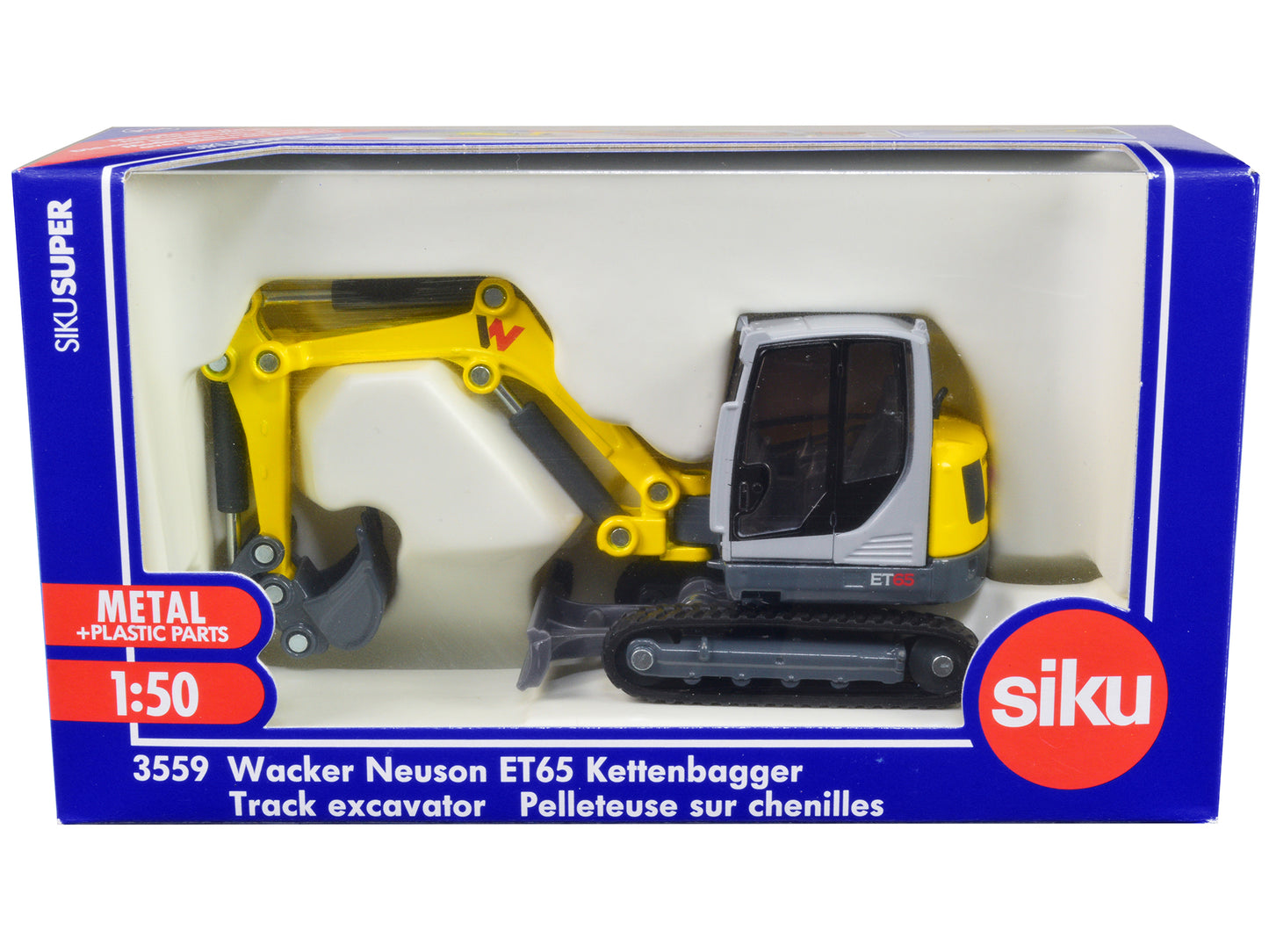 Wacker Neuson ET65 Track Excavator Yellow and Gray 1/50 Diecast Model by Siku-DiecastModeler.com