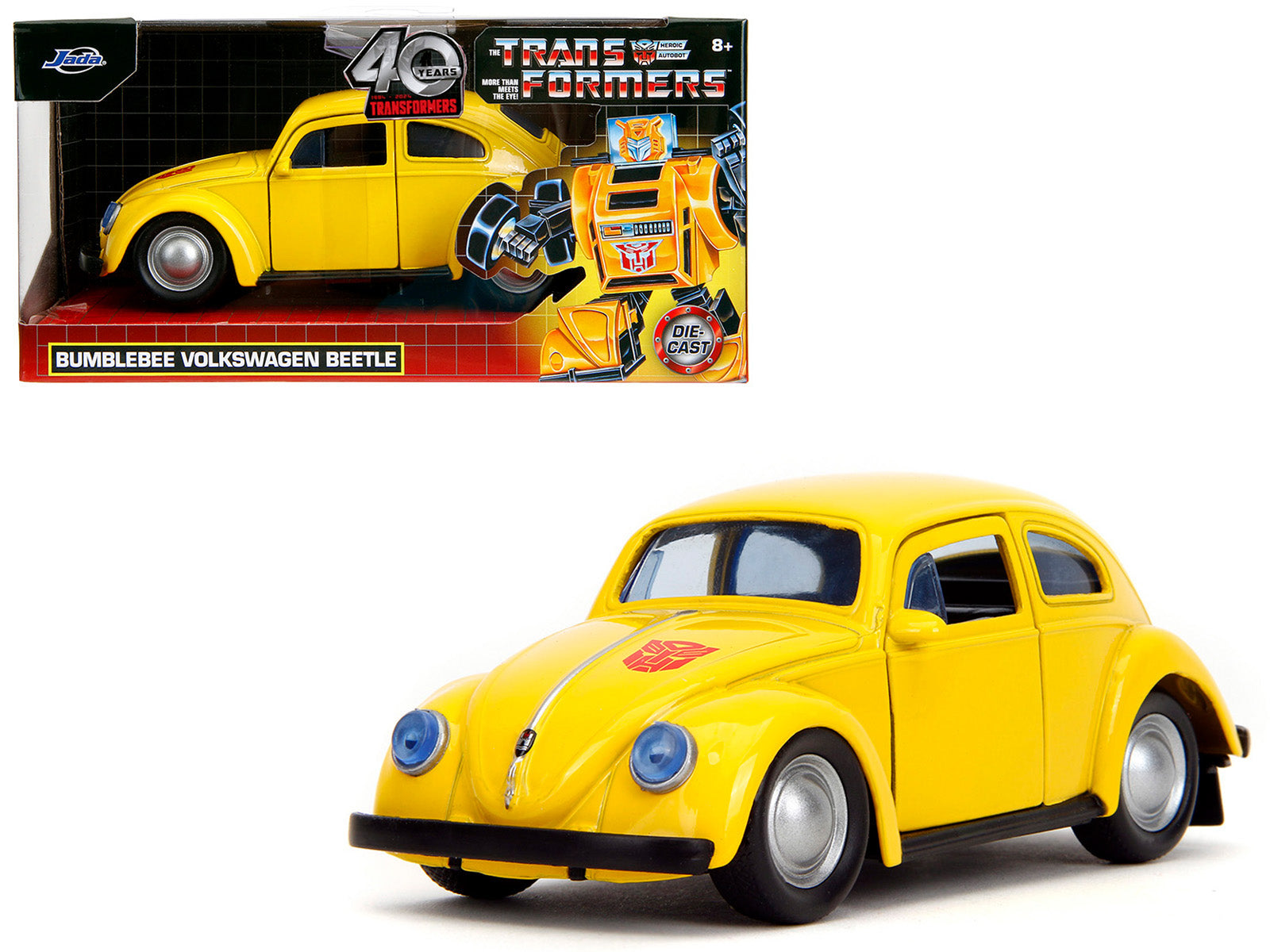 Volkswagen Beetle "Bumblebee" Yellow "Transformers" "Hollywood Rides" Series 1/32 Diecast Model Car by Jada-DiecastModeler.com