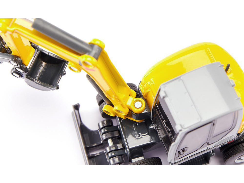 Wacker Neuson EW65 Mobile Excavator Yellow and Gray 1/50 Diecast Model by Siku-DiecastModeler.com