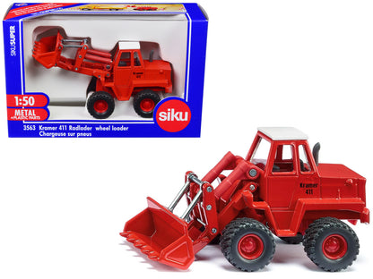 Kramer 411 Wheel Loader Red with White Top 1/50 Diecast Model by Siku-DiecastModeler.com