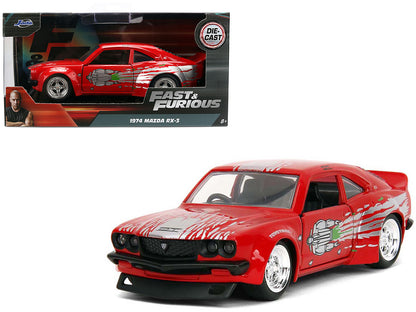 1974 Mazda RX-3 Red with Graphics "Fast & Furious" Series 1/32 Diecast Model Car by Jada-DiecastModeler.com