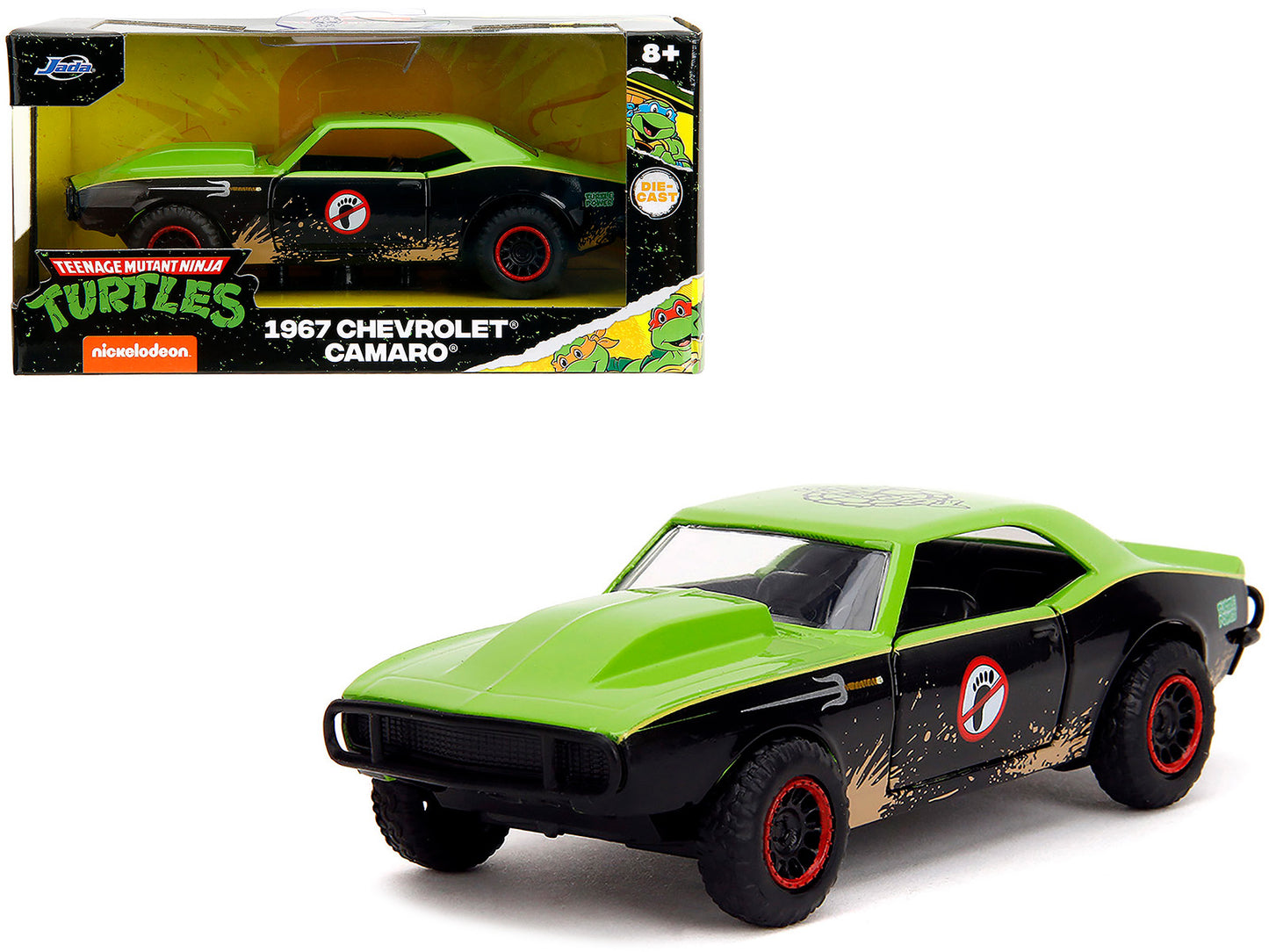 1967 Chevrolet Camaro "Teenage Mutant Ninja Turtles" Black and Green (Dirty) "Hollywood Rides" Series 1/32 Diecast Model Car by Jada-DiecastModeler.com