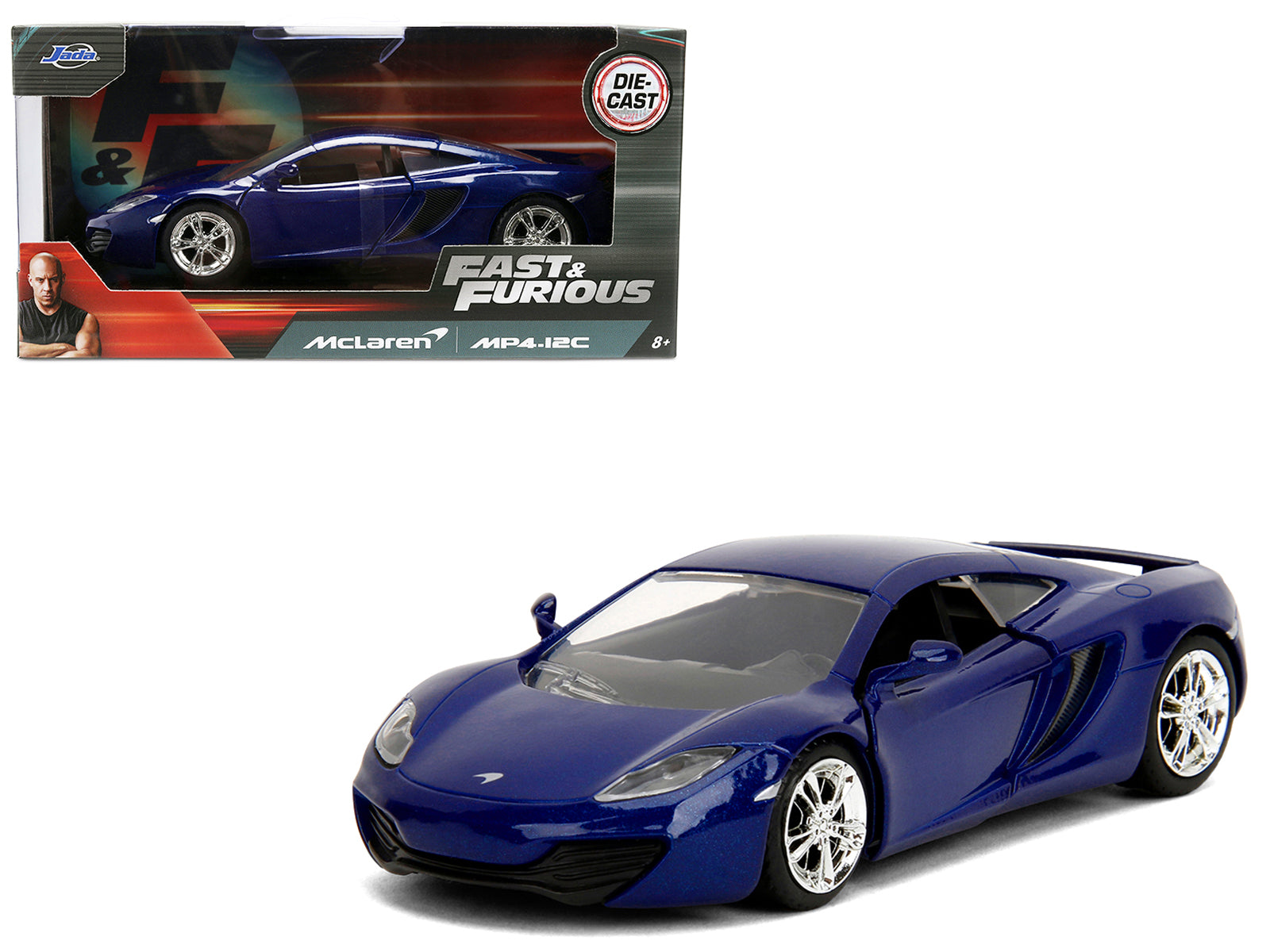 McLaren MP4.12C Blue Metallic "Furious 7" (2015) Movie "Fast & Furious" Series 1/32 Diecast Model Car by Jada-DiecastModeler.com
