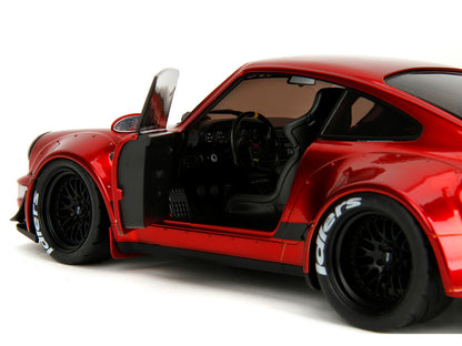 RWB Body Kit Red Metallic with Black Stripes "Pink Slips" Series 1/18 Diecast Model Car by Jada