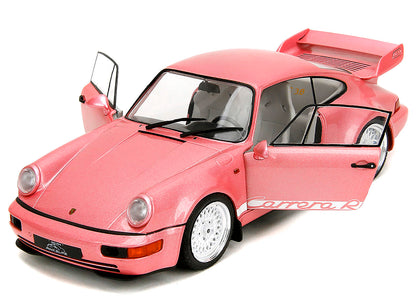 Porsche 911 Carrera RS (964) Pink Metallic with White Stripes "Pink Slips" Series 1/18 Diecast Model Car by Jada-DiecastModeler.com