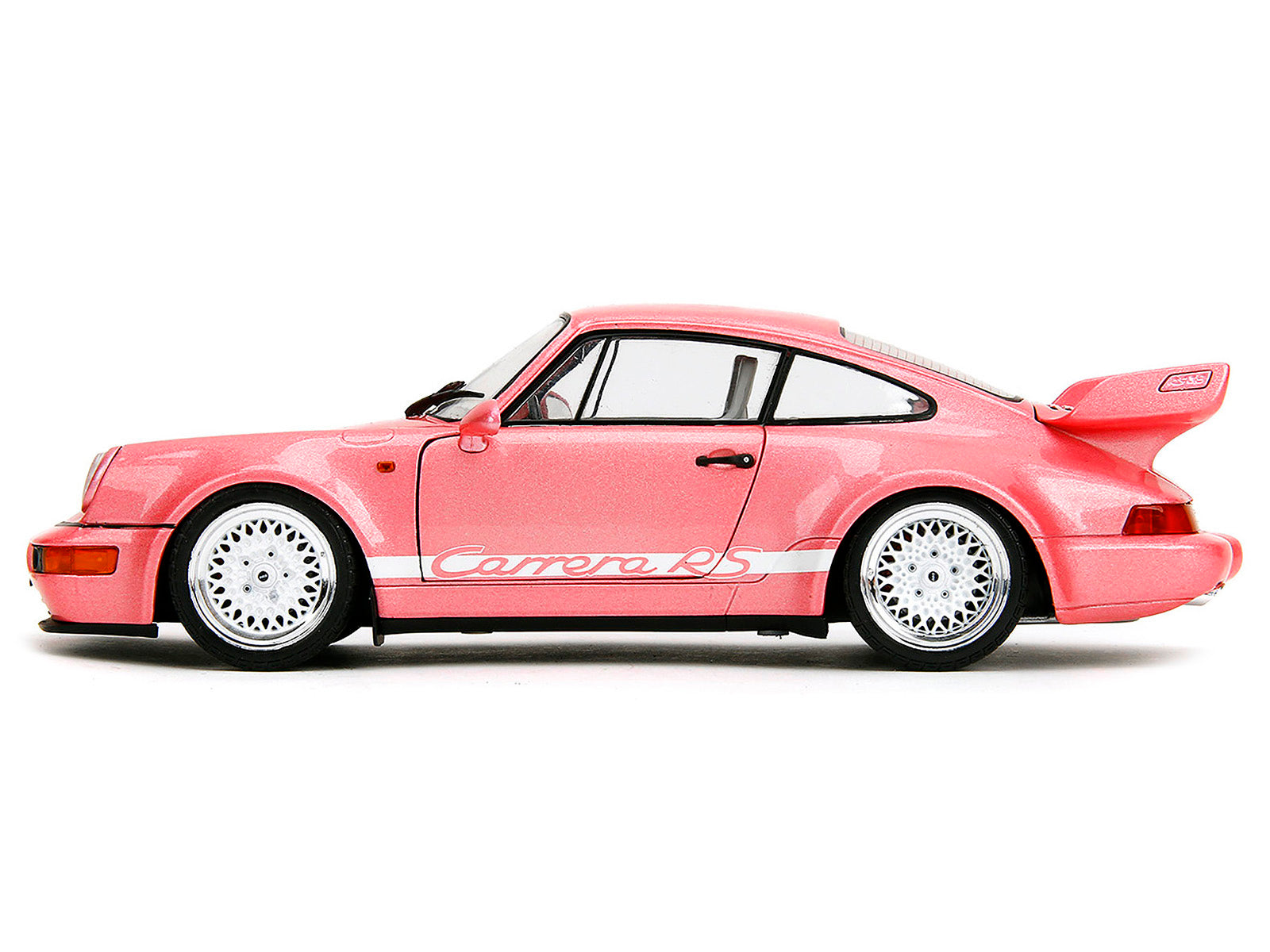Porsche 911 Carrera RS (964) Pink Metallic with White Stripes "Pink Slips" Series 1/18 Diecast Model Car by Jada-DiecastModeler.com